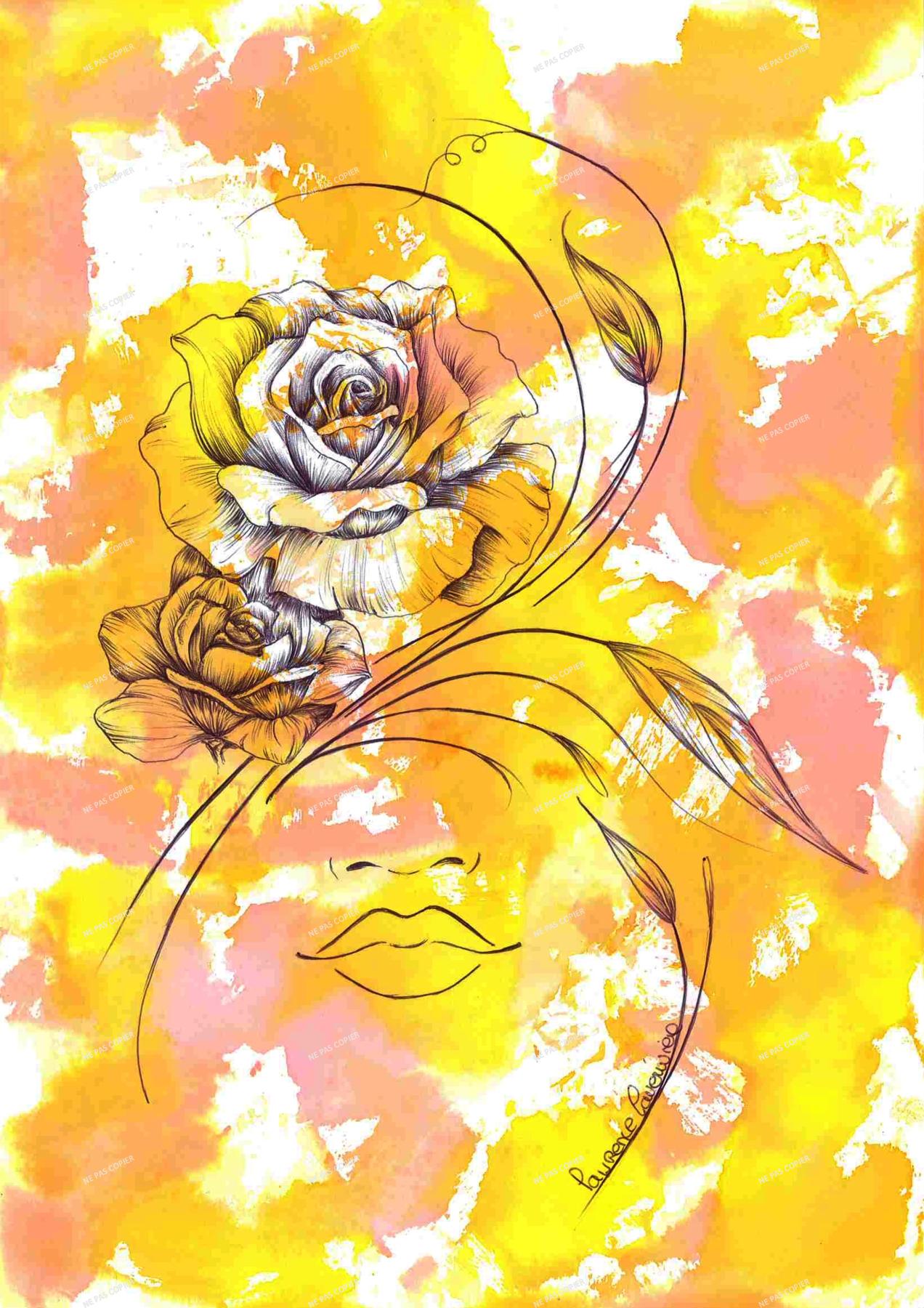 Une femme une fleur